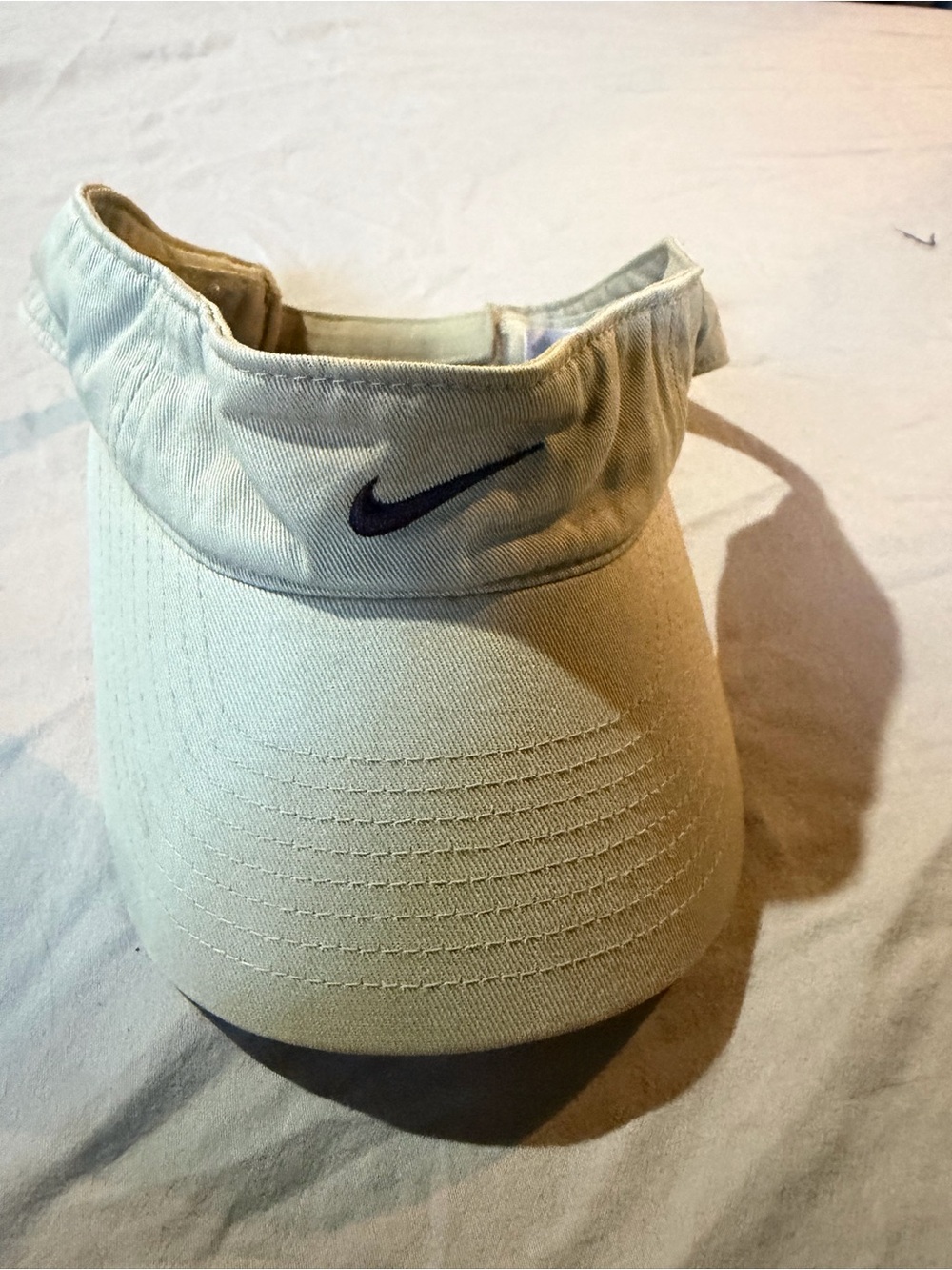 Nike Beige Visor with Black Swoosh